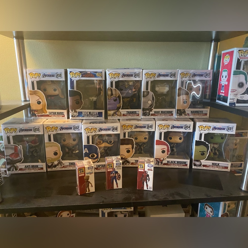 Pop figures for $5. 2 for $7. 3 for $10.